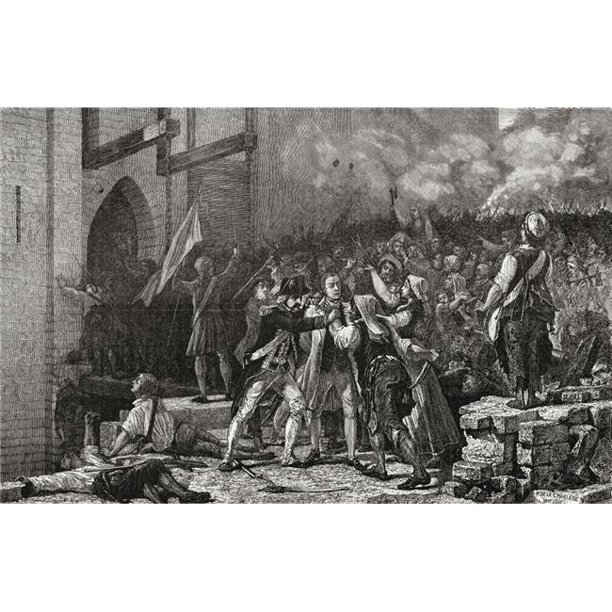 Posterazzi DPI1858112LARGE la Prise de la Bastille 14 Juillet 1789 Gravée par Pannemaker-Ligny après Impression de Poster, Grand - 38 x 24