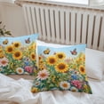 thumbnail image 7 of Waterproof Throw Pillow Covers Set of 2, 16x16 Inch Spring Yellow Sunflower Decorative Pillowcases Outdoor Pillow Slip Cushion Covers Set for Couch Tent Butterfly Floral Daisy Country, 7 of 7