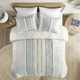 thumbnail image 6 of Cotton Printed Comforter Set with Chenille White/Navy King/Cal King, 6 of 20
