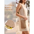 thumbnail image 5 of Gustave Women Straw Crossbody Shoulder Bag Small Cell Phone Purse Summer Beach Woven Rattan Bags Casual Mini Satchel Pouch "Dark Beige", 5 of 8
