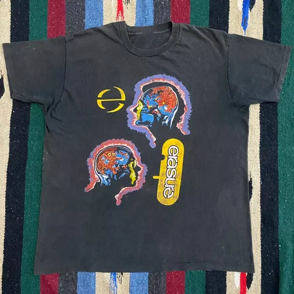 RARE Erasure Band Black Short Sleeve Unisex T Shirt Full Size S-5XL
