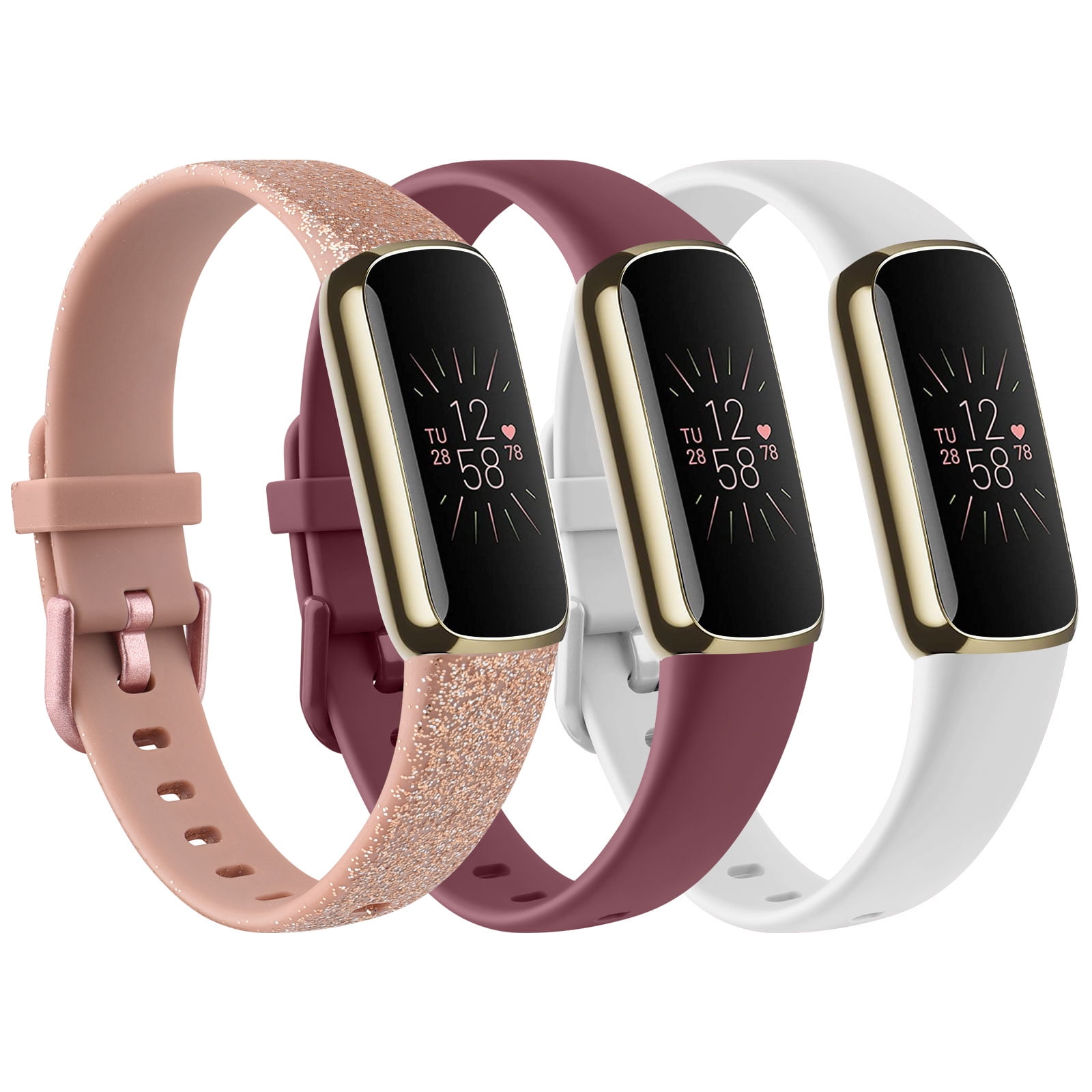 3 Pack Bands for Luxe Bands, Soft Silicone Wristband Replacement Strap