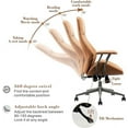 thumbnail image 4 of XIZZI Ergonomic Computer High Back Chair, Adjustable Office Desk Chairs Home Suede Fabric Chair-Light Brown, 4 of 7