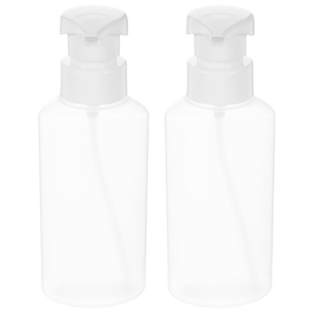 1 juego de 2 botellas vacías de plástico para mousse, dispensador de jabón portátil (transparentes).