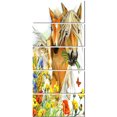 thumbnail image 2 of Horse and Foal with Flowers - Animal Canvas Art Print, 2 of 3