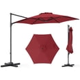 thumbnail image 1 of Gymax 10 FT Outdoor Cantilever Umbrella w/360-Degree Rotation Air Vent Cross Base Included Patio Wine, 1 of 7