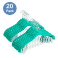 thumbnail image 1 of VECELO 20-Pack Velvet Clothes Hangers, 16.5in Heavy-Duty Hangers with Adjustable Clips, Non-Slip, Space-Saving, Green, 1 of 5