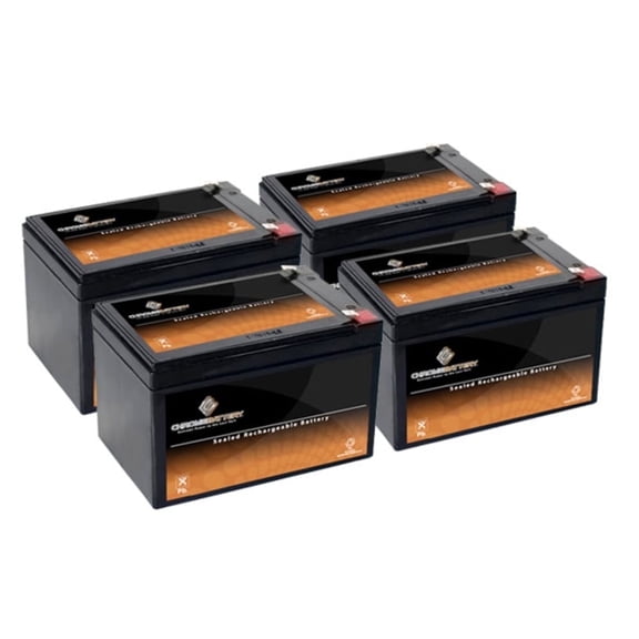 Chrome Battery 12V (12 Volts) (12 Volt) 12Ah SLA Battery replaces Cb12-12 Np12-12 Bp12-12 Es12-12 Ub12120 (4 Pack)