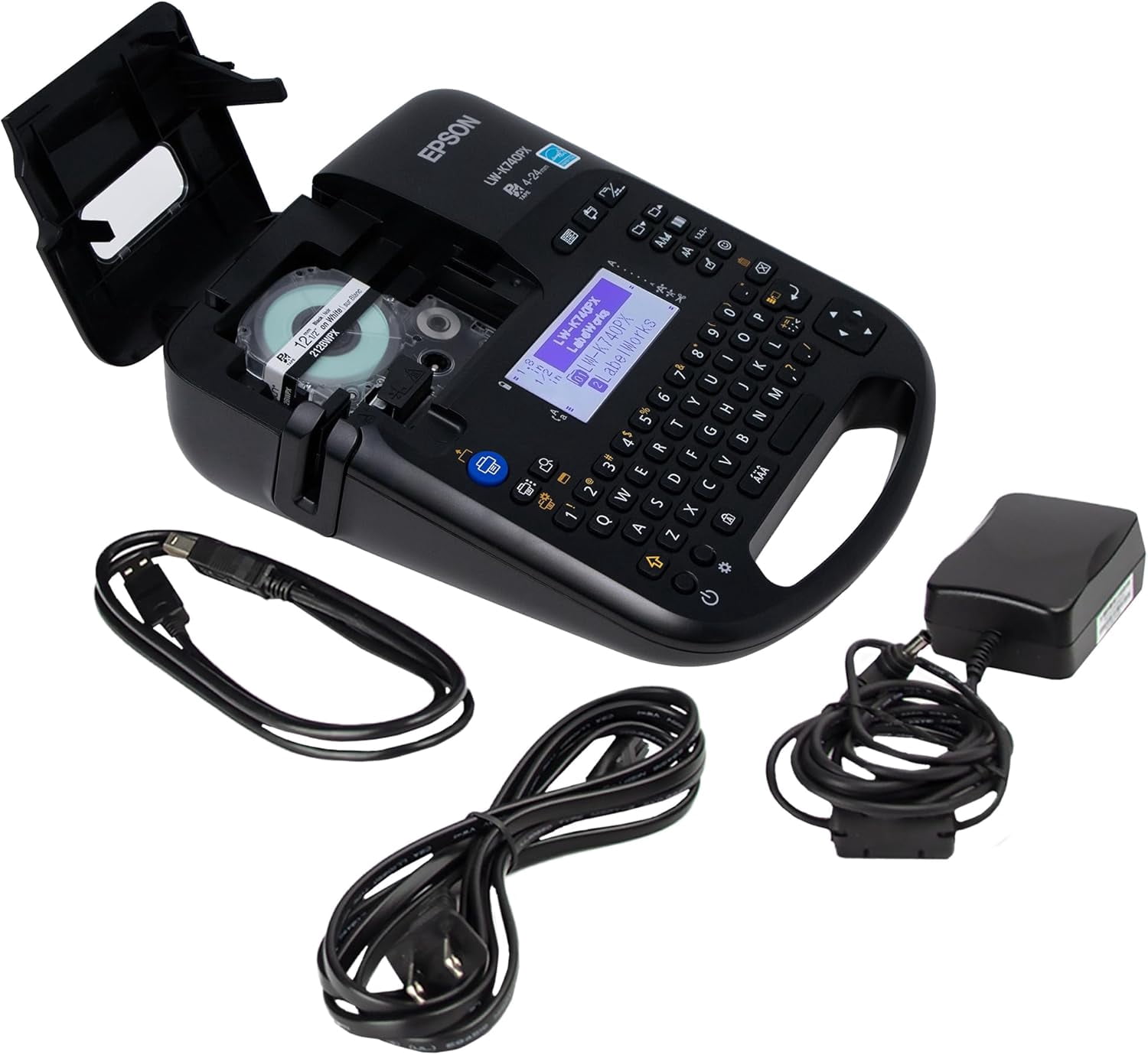 Epson LABELWORKS LW-K740PX Industrial Handheld Label Maker - Office, Home & Healthcare, Full Kit, Durable Labels