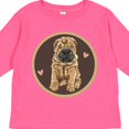 thumbnail image 4 of Inktastic Chinese Shar-pei Dog Art Girls Long Sleeve Toddler T-Shirt, 4 of 5