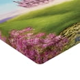 thumbnail image 2 of Ambesonne Cartoon Fitted Sheet, Spring Cheery Blooms Art, Twin Size, Green Pink Blue, 2 of 3