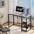 thumbnail image 4 of Computer Desk 40 inches with 2-Tier Shelves Sturdy Home Office Desk with Large Storage Space Modern Gaming Desk Study Writing Laptop Table,, 4 of 16