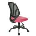 thumbnail image 4 of Office Star Products Screen Back Armless Task Chair with Pink Mesh and Dual Wheel Carpet Casters, 4 of 8