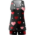 thumbnail image 6 of HYwys Women Pajama Sets 2024 Valentine's Day Love Printing Set Elastic Waist Short Pants Sleepwear Sets Black, 6 of 9