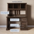 thumbnail image 3 of BELLEZE Bonelli 50" Executive Desk with Hutch, Dark Walnut, 3 of 7