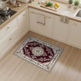 thumbnail image 2 of ODIKA 3'x5' Washable Area Rug Traditional Center Medallion With Ornate Floral Border Vintage Flowing Dynamic for Hallway, Laundry Room, Non-Slip, Flatweave, Easy Care, 2 of 7