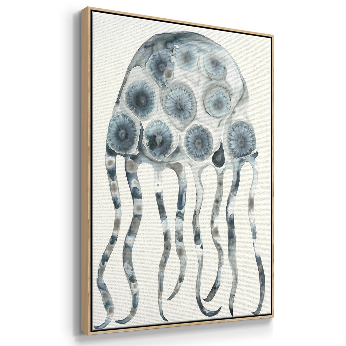 Silver Jelly Framed Premium Gallery Wrapped Canvas - Ready to Hang - 27 x 41 - Natural Wood Floating Frame
