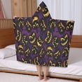 thumbnail image 5 of Jack Olantern Halloween Pattern Hooded Bath Towel，50"x30" for Ages 3 To 12 Kids, Quick Dry Lightweight Soft Microfiber Hood Beach Towel Cover Up for Kids, 5 of 7