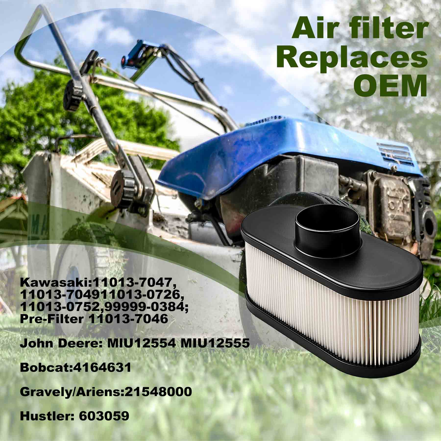 FR691V Tune Up Kit for Kawasaki 4-Stroke Engines Lawn Mower FR651V FR730V FS481V FS541V FS600V FS651V FS691V, Replace 11013-0752 11013-7047 Air Filter & 49065-7007 Oil Filter