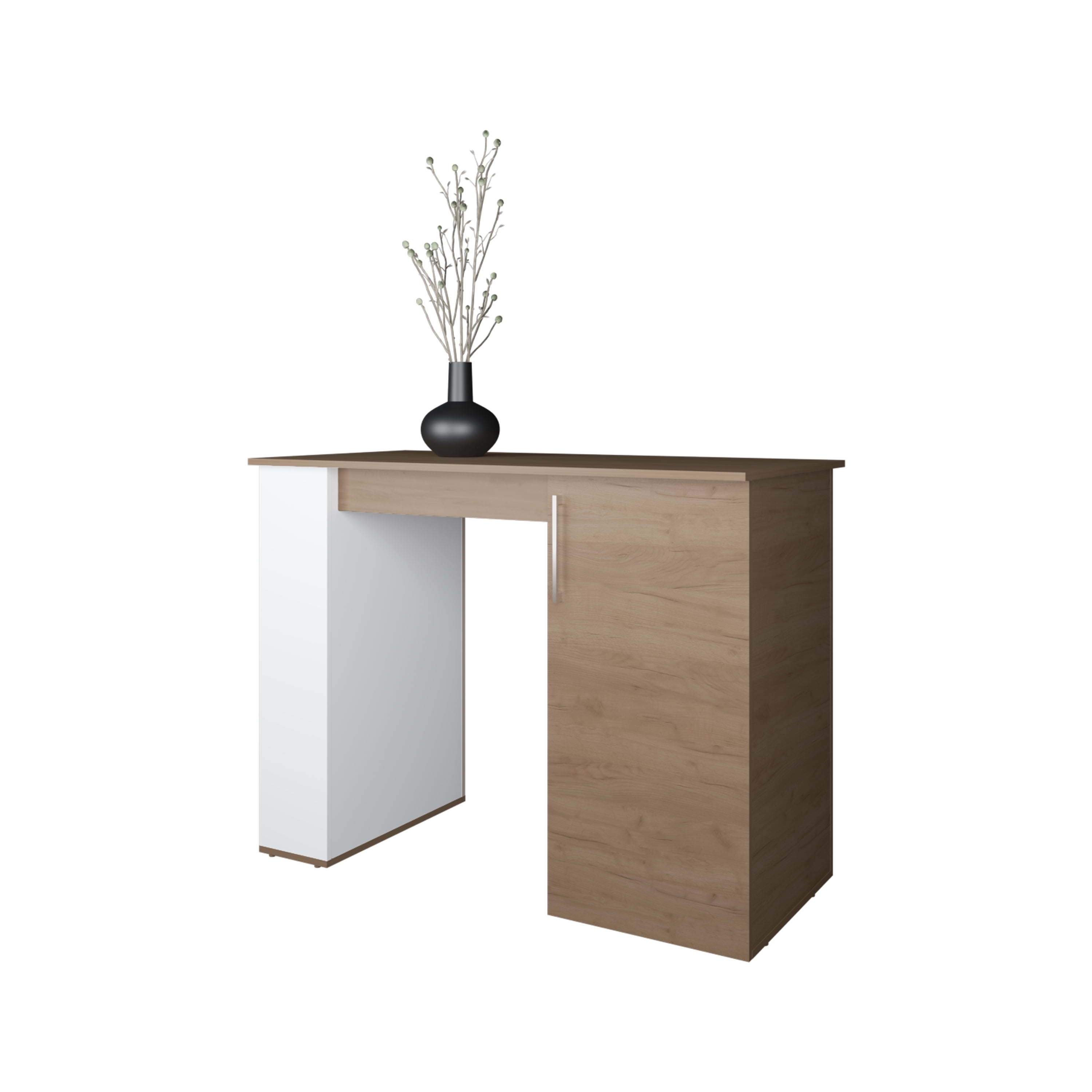 LiviNest Kitchen Island with Storage & Open Shelf: Compact White Oak Modern Kitchen Cart for Small Spaces - 35.8" H x 47.4" W x 23.6" D Multifunctional Workstation & Dining Table for Apartments