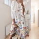 thumbnail image 3 of Qarigey Vestido Midi de manga larga estampado cuello gran columpio cintura alta ropa de mujer Vestidos Blanco XXL, 3 of 8