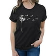 thumbnail image 3 of Xuanfei Women Dandelion Print Short Sleeve Crew Neck T-Shirt, 3 of 7