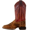 thumbnail image 3 of Old West Boots Boys   Burnt  Red Shaft Square Toe Cowboy Boot 5 Brown, 3 of 5