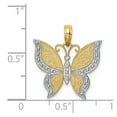 thumbnail image 3 of 14K Two-Tone Gold Charm Pendant Themed 20 mm 19 & Rhodium Butterfly, 3 of 4
