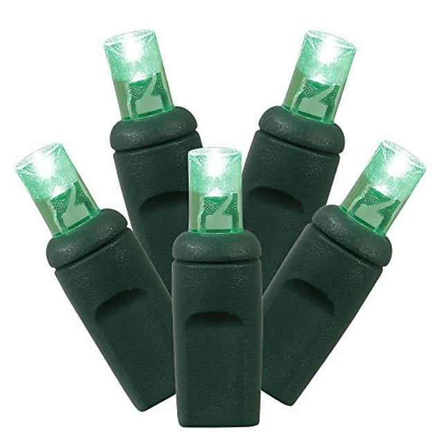 Vickerman Vickerman 70 Green Twinkle Wide Angle LED Light on Green Wire 35' Christmas Light Strand