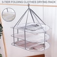 thumbnail image 3 of 3-tier Sweater Drying Rack Hanging Clothes Hanging Dryer Laundry Mesh Drying Rack, Foldable Clothin, 3 of 5