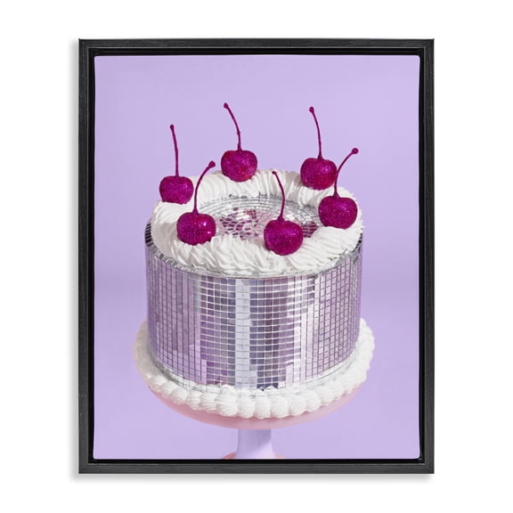 Stupell Industries Gleaming Disco Cake Black Framed Floater Canvas Wall Art, design by LISH Creative