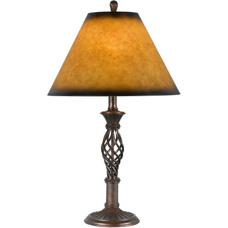 Rust Mica Wrought Iron Table Lamps 1 Light Fixture With Rust Finish Wrought Iron Material E26 16