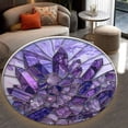 thumbnail image 4 of Round Rug, Amethyst Cute Design Soft Washable Carpet, Non-Slip Floor Mat for Living Room Bedroom Home Decor 31 Inch, 4 of 6