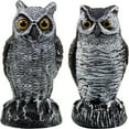 thumbnail image 1 of OUSITAID 3 Pack Horned Owl Scarecrow Decoys Plastic Bird Deterrents Rotating Head, 1 of 8