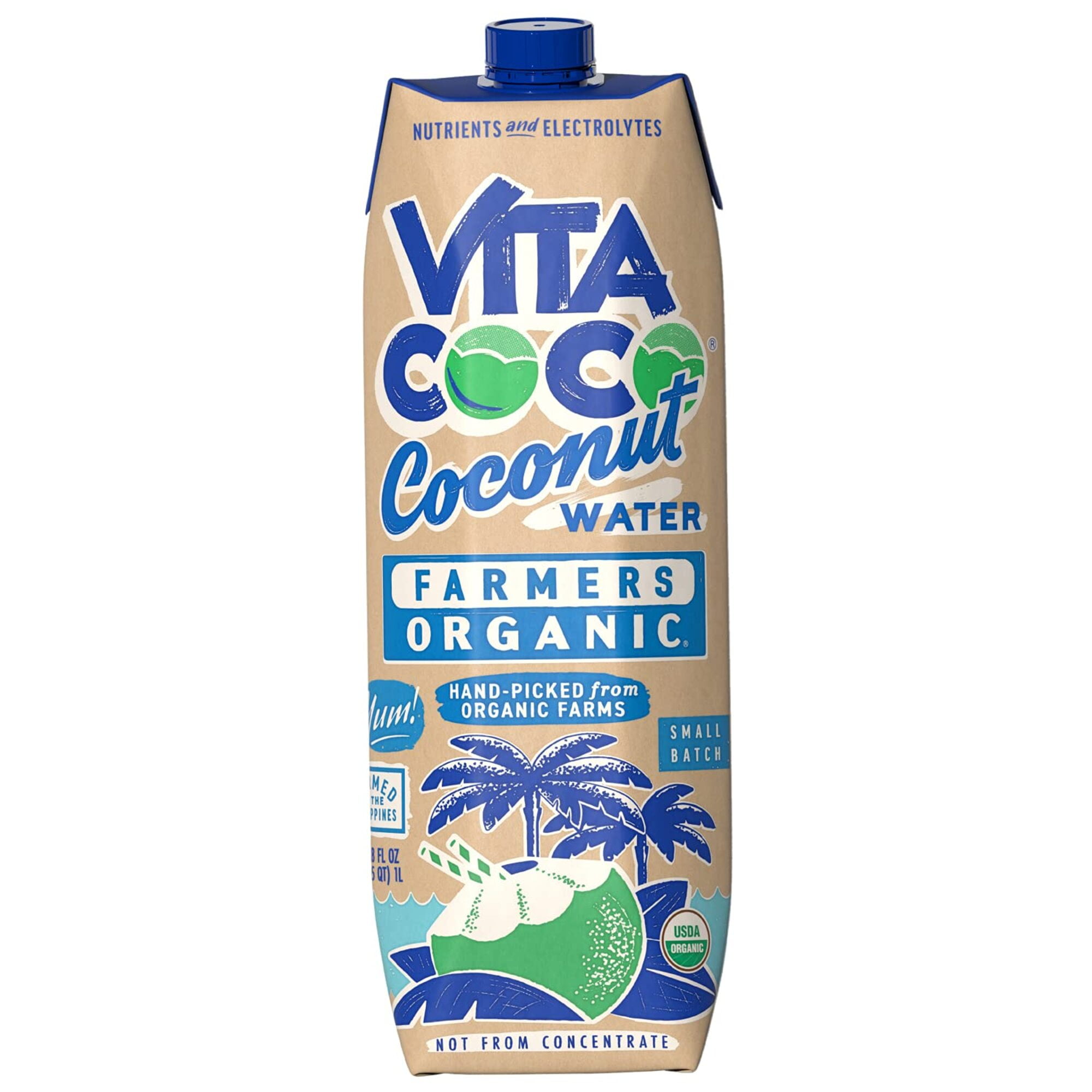 (3 pack) Vita Coco Farmers Organic Coconut Water, Nutrients and Electrolytes Rich, 33.8 fl oz