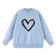 thumbnail image 5 of qelini Pullover Sweaters for Women Heart Print Crewneck Pullover Long Sleeve Blouses Casual Trendy Knitted Tops, 5 of 6