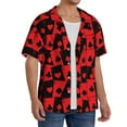 thumbnail image 2 of Bingfone Playing Cards for Men's Cuban Collar Short Sleeve Shirt with Pocket Button Down Cardigan Summer Shirt-3X-Large, 2 of 5