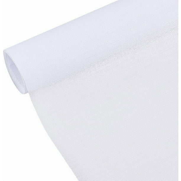 Entretela de algodón blanca de 39 x 45 pulgadas, tejida, termoadhesiva por una cara, con forro para planchar.
