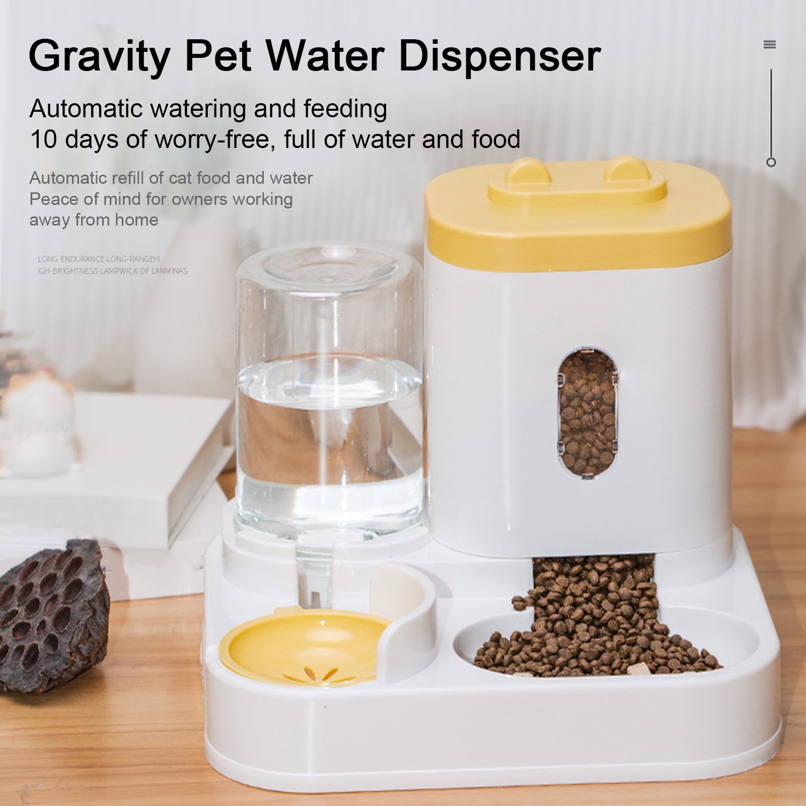 YIFAEUX Pet Feeder Automatic Gravity Cat Dog Water Dispenser Large Capacity Visible Pet Food Feeder Pet Supplies