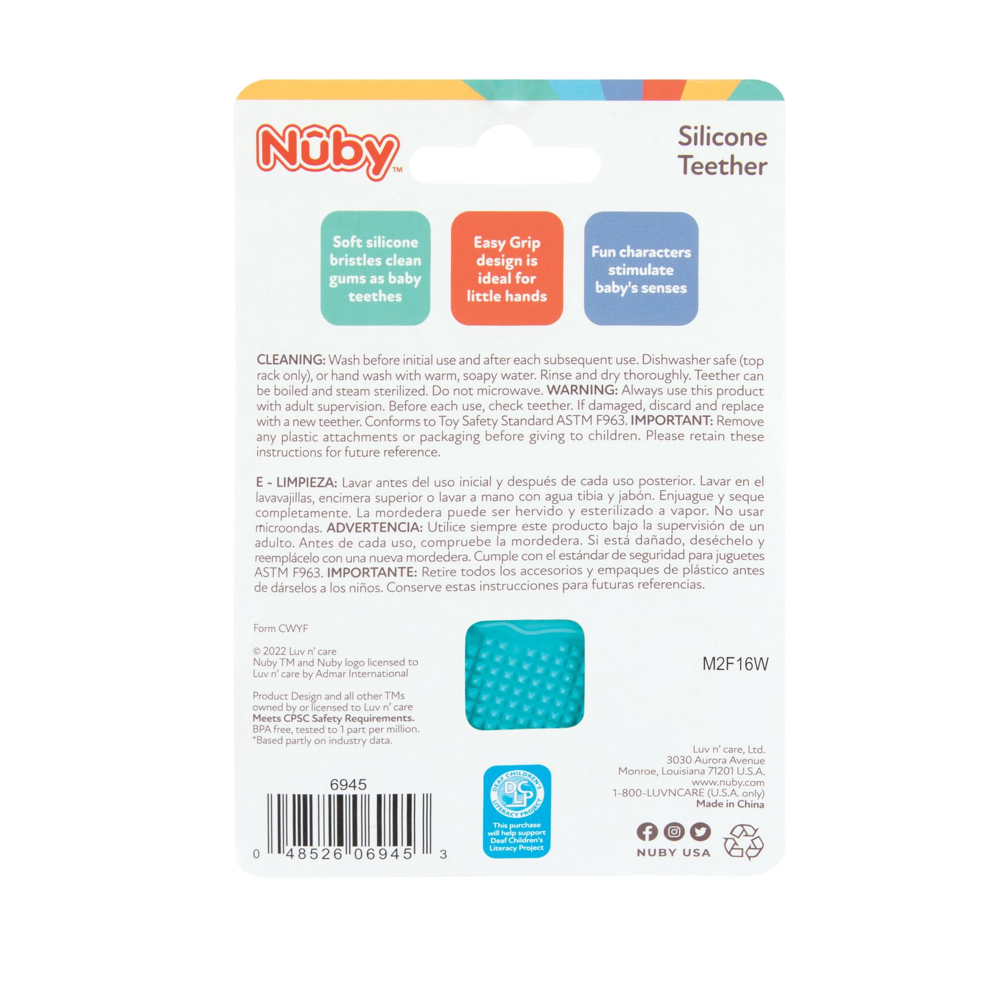 Nuby Silicone Baby Teether with Easy Grip Design, Chocolate Bar