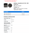 thumbnail image 2 of Oil Filter - Compatible with 1988 - 2000 Honda Civic 1989 1990 1991 1992 1993 1994 1995 1996 1997 1998 1999, 2 of 2
