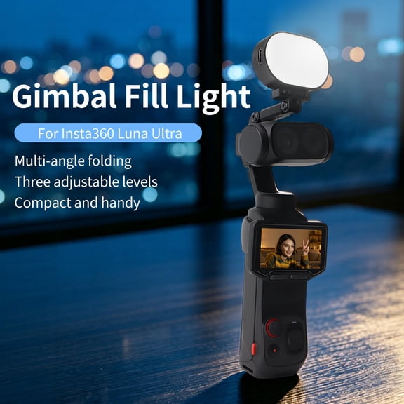 Fill Light for Insta360 Luna Ultra Camera, Mini Vlogging Beauty Light with 2500K-9900K Adjustable Color Temperature, Compact Gimbal-Friendly LED Lamp