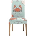 thumbnail image 1 of POGLIP Sea Beach Pattern Lifebuoy Anchor Shell Crab Stretch Chair Cover Protector Seat Slipcover for Dining Room Hotel Wedding Party Set of 1, 1 of 5