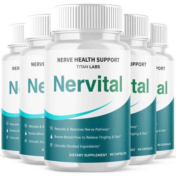 Nervital Advanced Nerve Support Supplement Pills All Natural Ingredients 300 Capsules