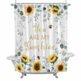 thumbnail image 2 of Spring Sunflower Shower Curtain for Bathroom Decor, Eucalyptus Leaves You Are My Sunshine Waterproof Fabric Shower Curtain, 36"x72" Set with 12 Hooks, 2 of 9