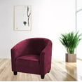 thumbnail image 5 of TOPCHANCES Tub Chair Covers for Armchairs, Tub Sofa Slipcover, Polyester Club Chair Slipcover, Stretch Armchair Slipcover for Dining Living Room Office Reception, Burgundy, 2 Pack, 5 of 5