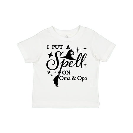

Inktastic I Put a Spell on Oma and Opa Witch Hat and Broom Boys or Girls Toddler T-Shirt