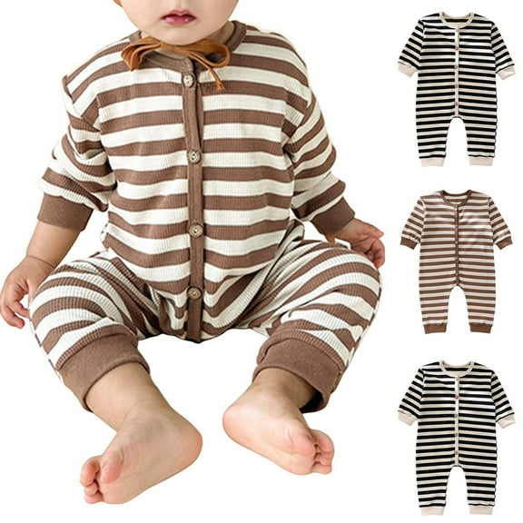 Bovxnpu Fall Winter Newborn Bodysuit, Infant Rompers, Spring Boy And Girl Long-sleeved Cotton Home Crawling Clothes Jumpsuit