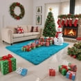 thumbnail image 6 of Christmas Area Rug for Living Room, Large Fluffy Rug for Bedroom & Fuzzy Furry Plush Soft Rugs, Small Shaggy Carpet for Boys and Girls Dorm Room Home Decor (31"X20", Sea Blue Color), 6 of 6
