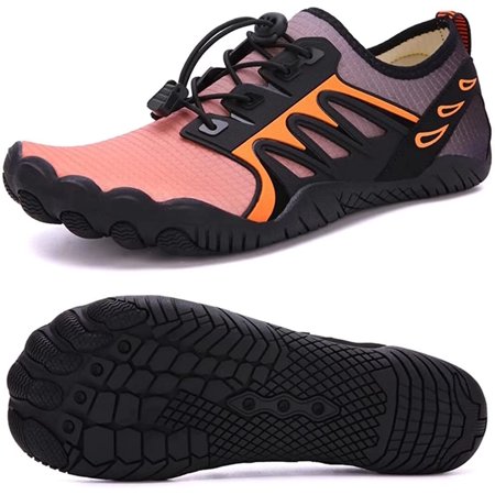 

Mens Womens Water Shoes Quick-Drying Beach Swimming Shoes Orange Women US 11